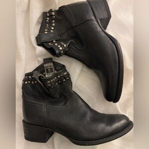 FRYE | Studded Supple Leather Ankle Moto Booties